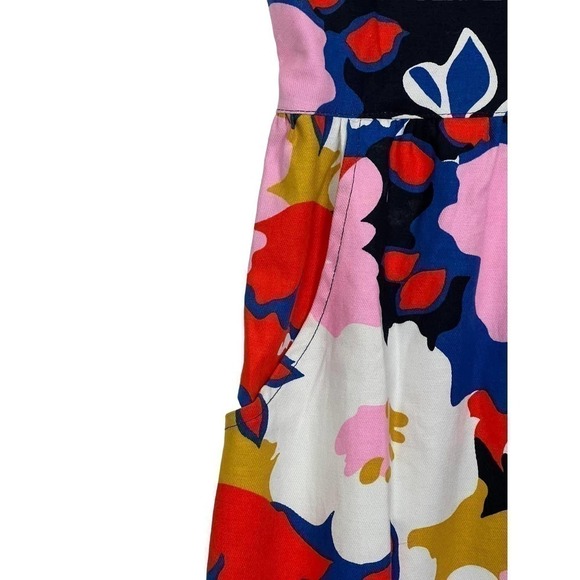whit Two Dress Floral Sleeveless With Pockets Red Pink White Blue Size 0 - Picture 4 of 11
